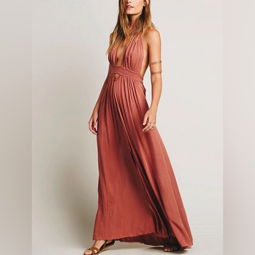 NWT Free People Look into the Sun Dress Copper Size XS